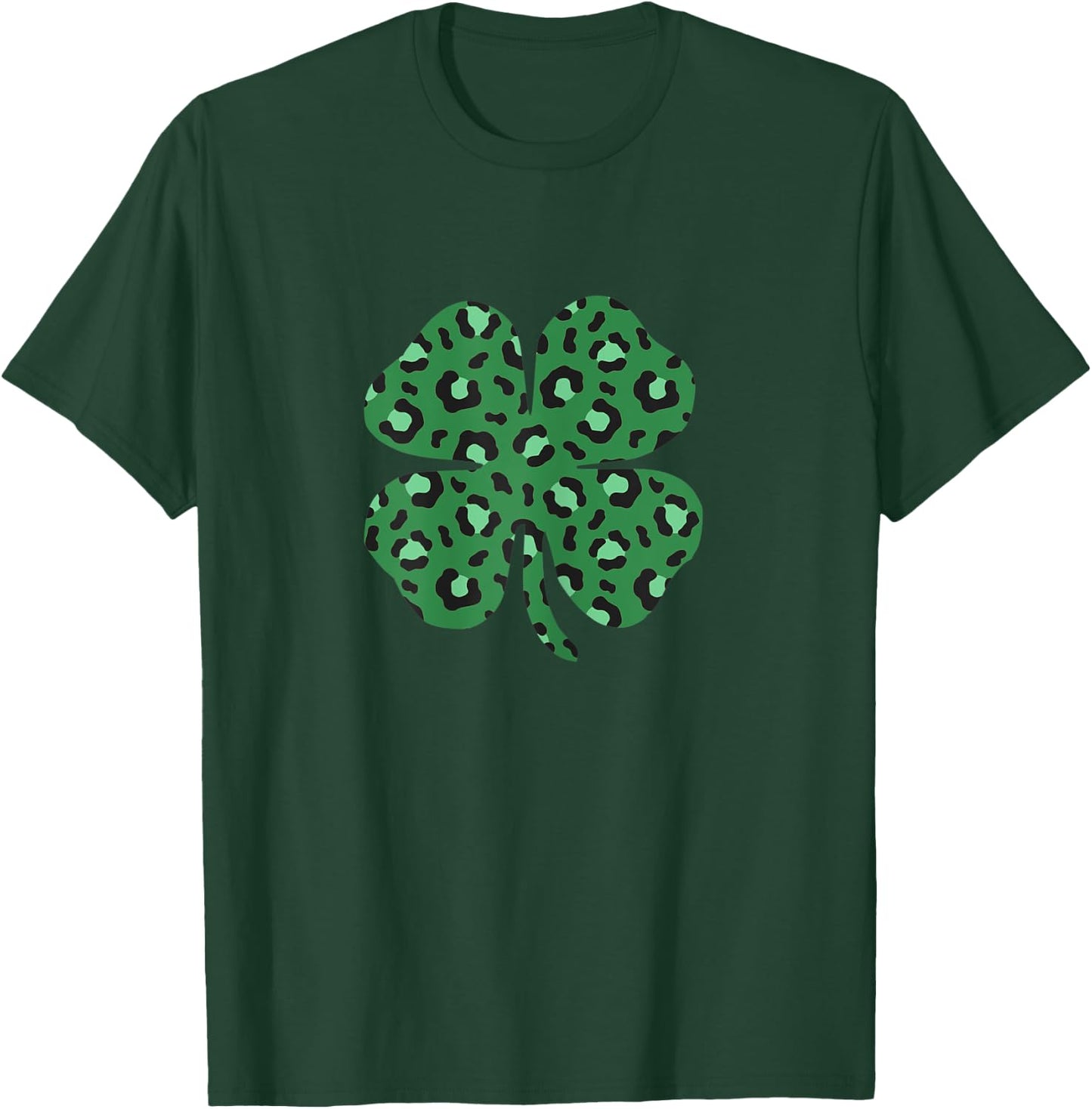 Leopard Print Clover Trendy St. Patrick's Day T-Shirt - T-Shirt | Forest