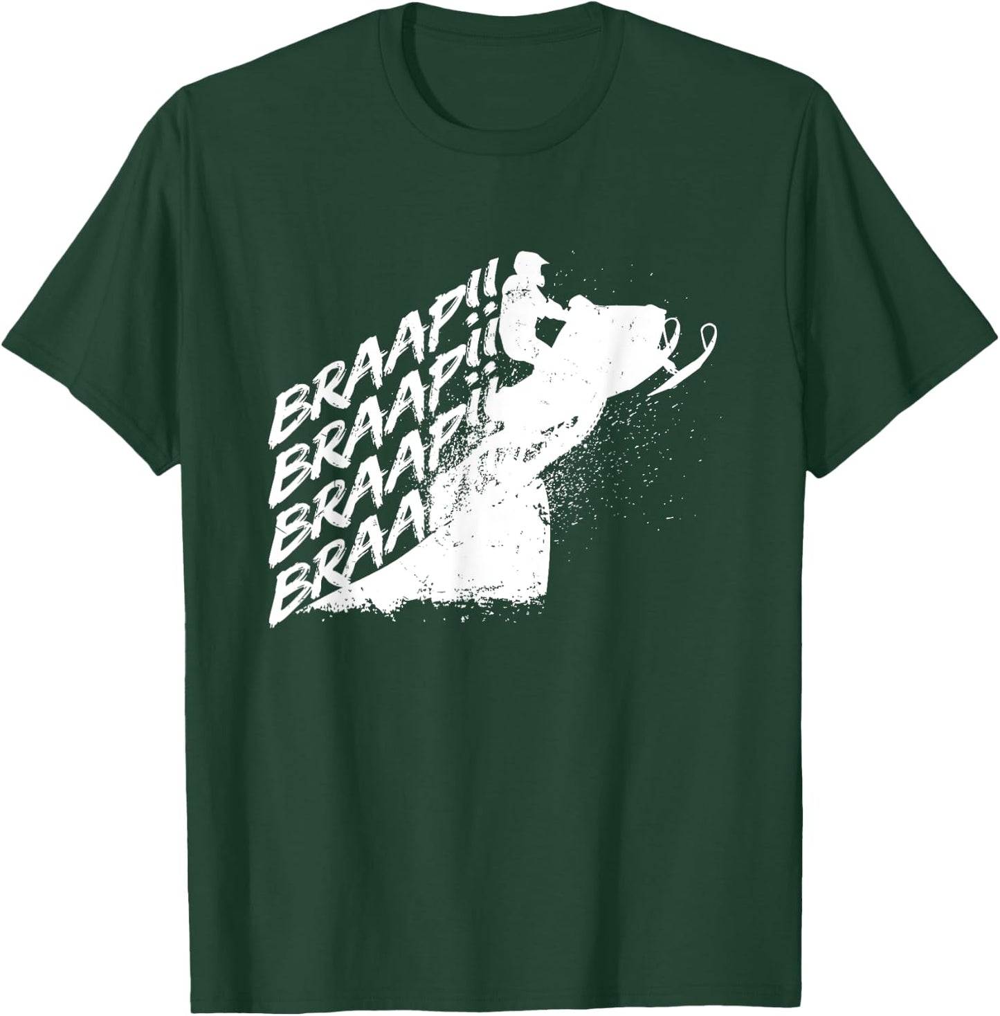 Snowmobile Braap - Winter Motor Sled Snow Outdoor USA Gift T-Shirt - T-Shirt | Forest