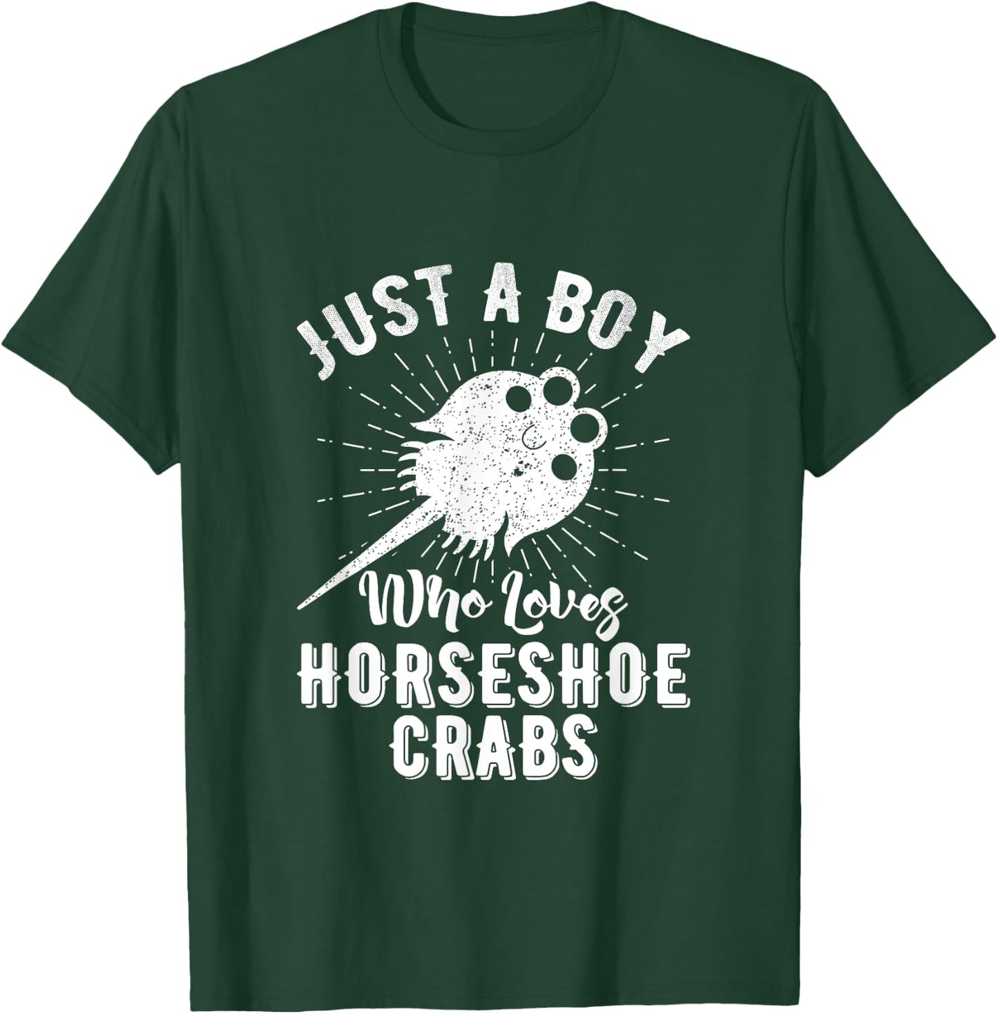 Just A Boy Who Loves Horseshoe Crabs Xiphosura Encycloart T-Shirt - T-Shirt | Forest