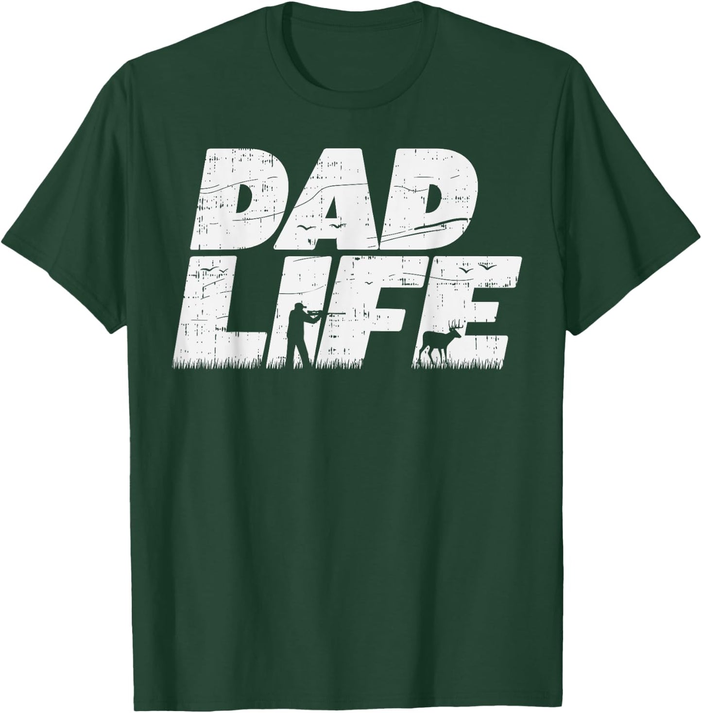 Dad Life Hunting Deer Elk Buck Gun Hunter Daddy Men Gift T-Shirt - T-Shirt | Forest