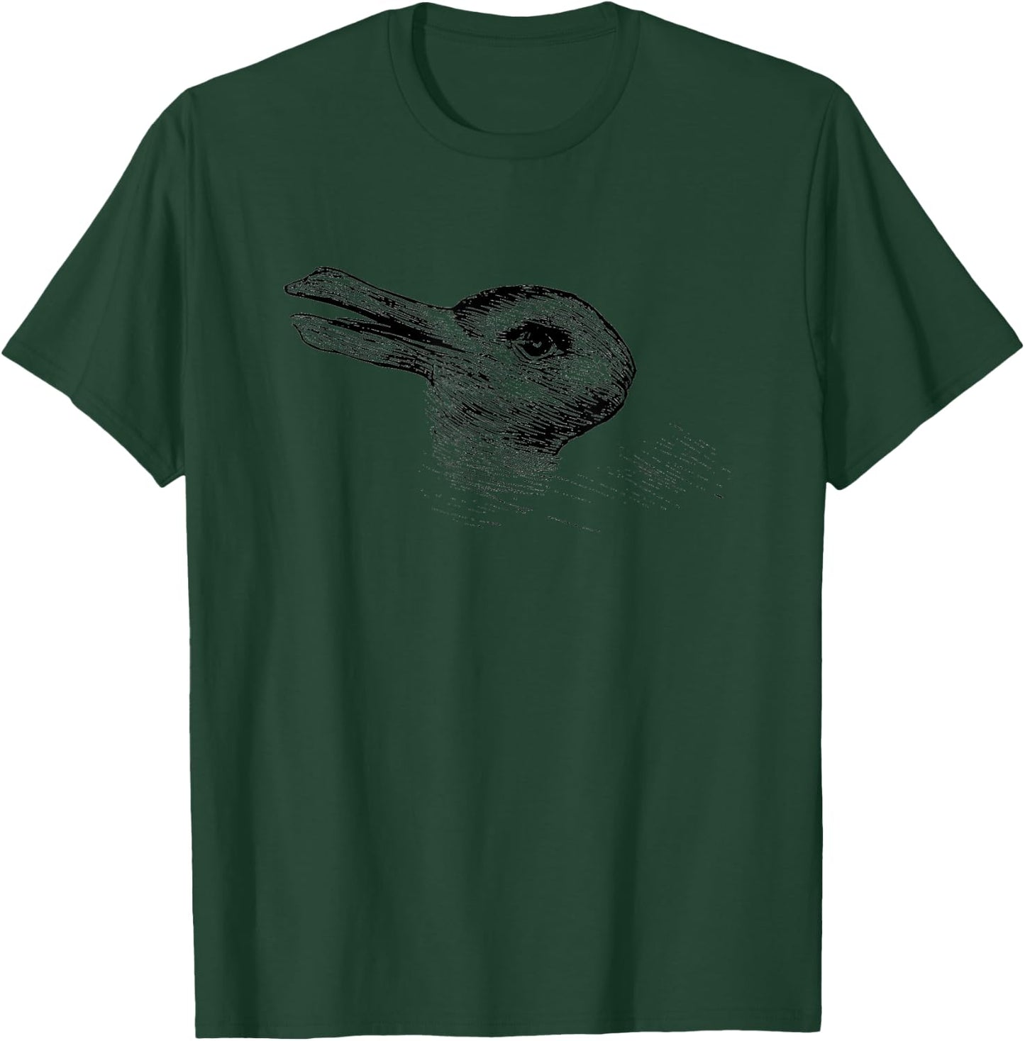 Vintage Duck Rabbit Illusion Psychology Classic T-Shirt - T-Shirt | Forest