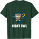 Night Owl Moon Cartoon Funny T-Shirt - T-Shirt | Forest