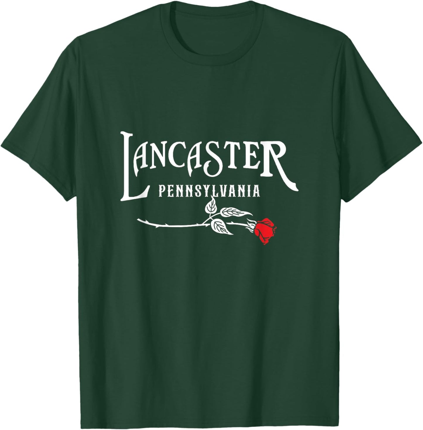 Vintage Lancaster Pennsylvania With A Red Rose PA Hometown T-Shirt - T-Shirt | Forest
