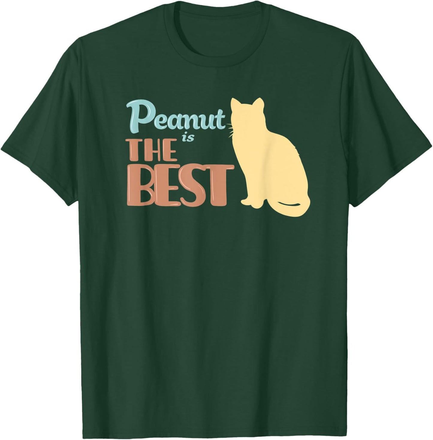 Peanut Cat Name Peanut Kitty Gift Women Kids T-Shirt - T-Shirt | Forest