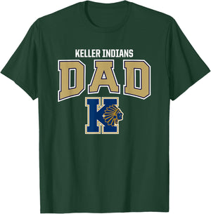 Keller Indians Logo Dad HS T-Shirt - T-Shirt | Forest