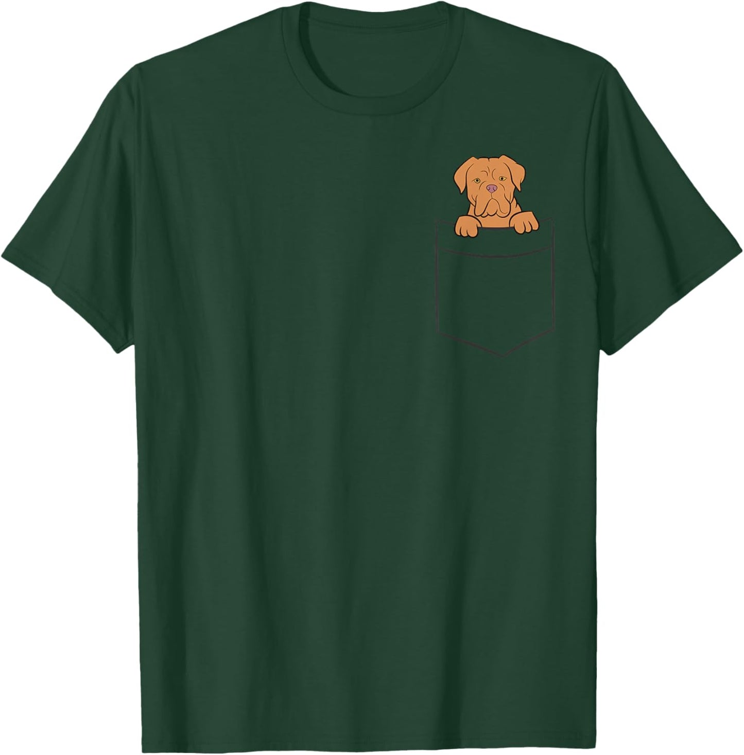 Dogue De Bordeaux Dog In Pocket Funny Dogue De Bordeaux T-Shirt - T-Shirt | Forest