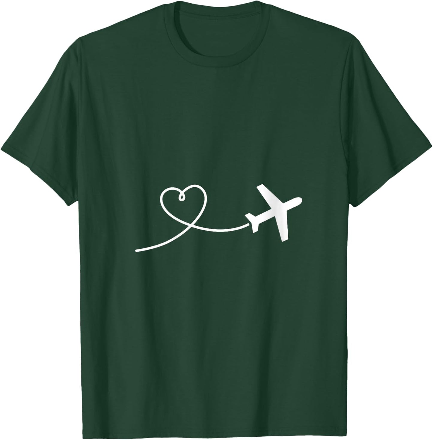 Airplane heart V-Neck T-Shirt - T-Shirt | Forest