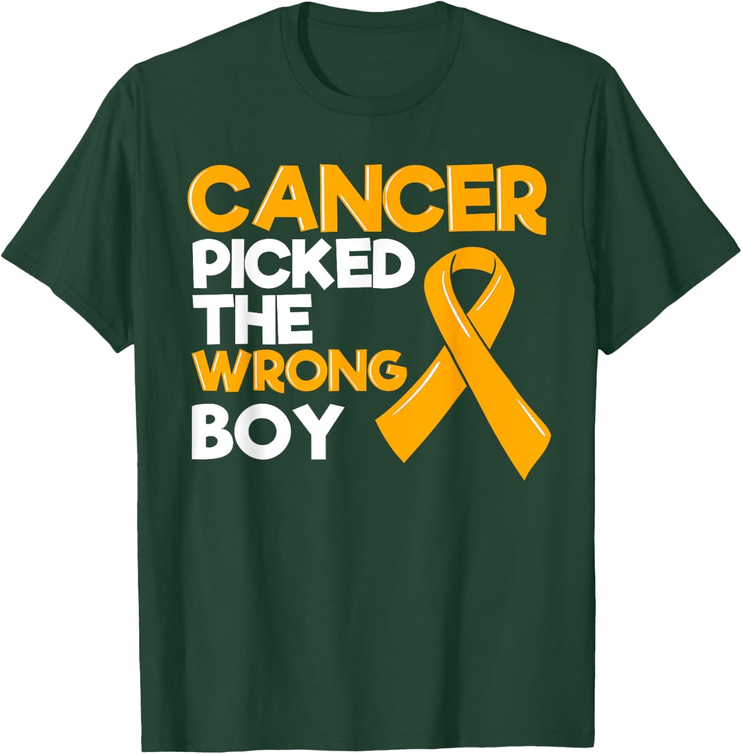 Childhood Cancer Boy Ribbon Tumor Pediatrician Child Gift T-Shirt - T-Shirt | Forest