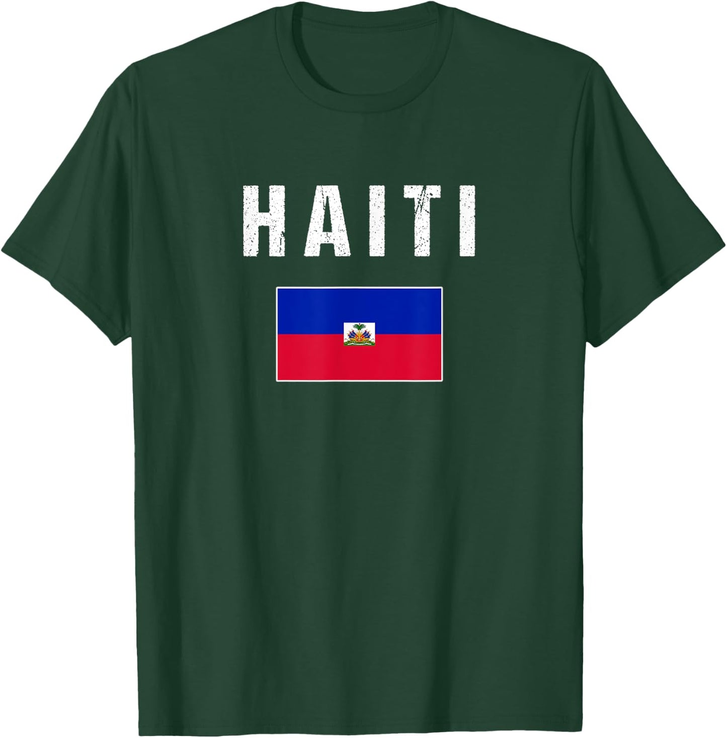 Haiti Haitian Flag Gift Women Youth Kids T-Shirt - T-Shirt | Forest