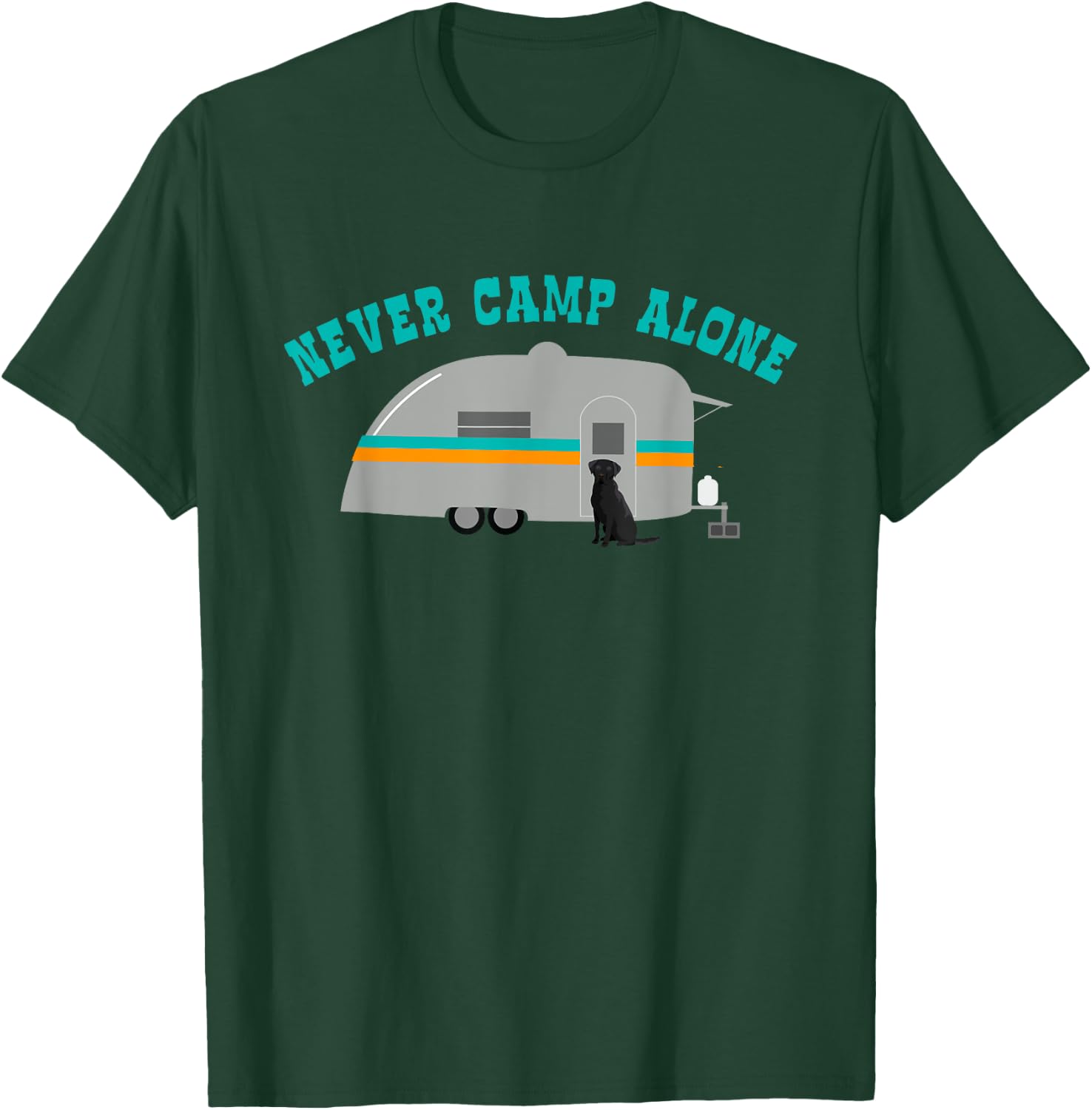 Black Labrador Retriever Gifts Lab Dog RV Trailer Camping T-Shirt - T-Shirt | Forest