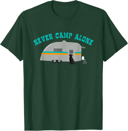Black Labrador Retriever Gifts Lab Dog RV Trailer Camping T-Shirt - T-Shirt | Forest