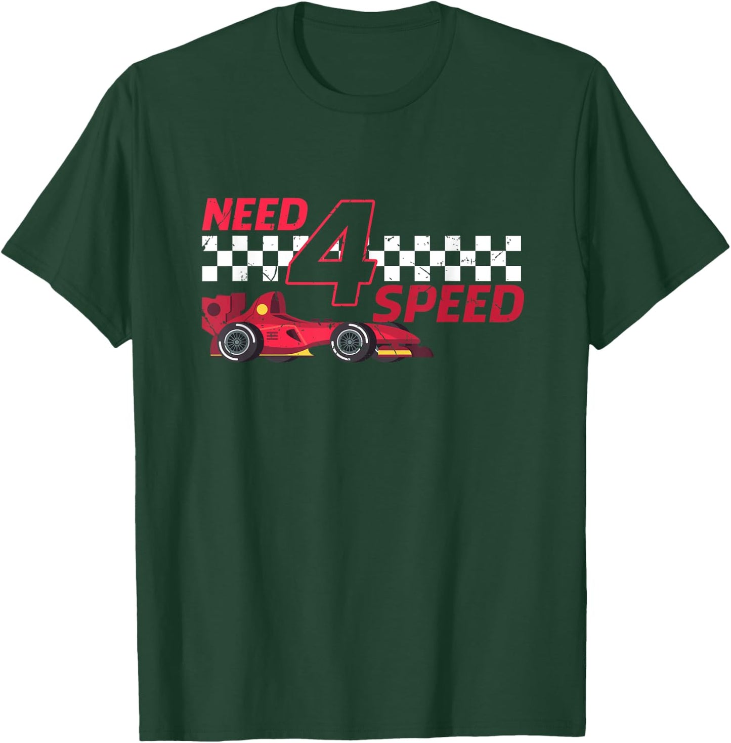 Need 4 Speed 4th Birthday 4 Year Old Racing Car Driver T-Shirt - T-Shirt | Forest