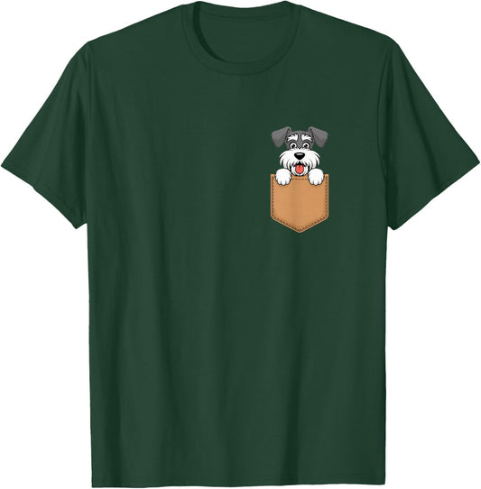 Miniature Schnauzers In Pocket Dog Owner Cute Puppy Lover T-Shirt - T-Shirt | Forest