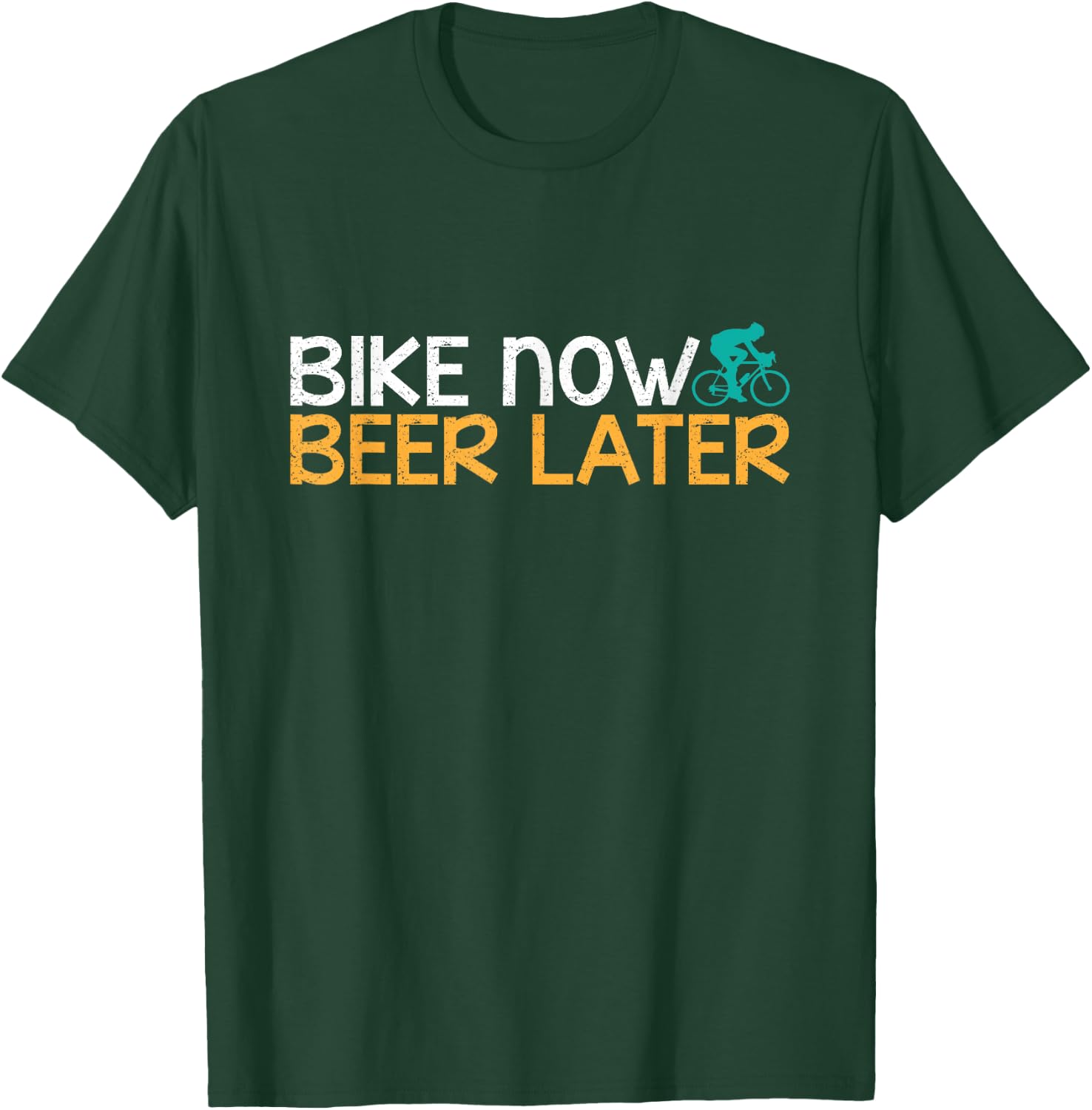 Biking, Bike Now Beer Later T-Shirt - T-Shirt | Forest