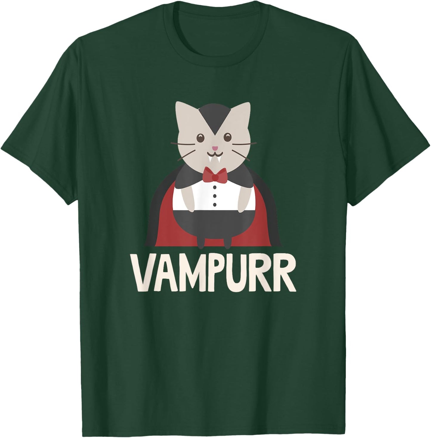 Vampurr Funny Vampire Cat Halloween Gift T-Shirt - T-Shirt | Forest