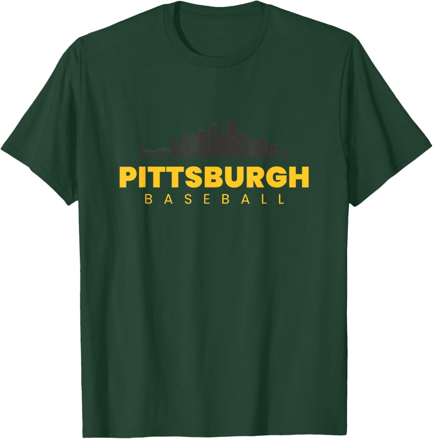 Pittsburgh Baseball Vintage City Skyline Baseball Lover T-Shirt - T-Shirt | Forest