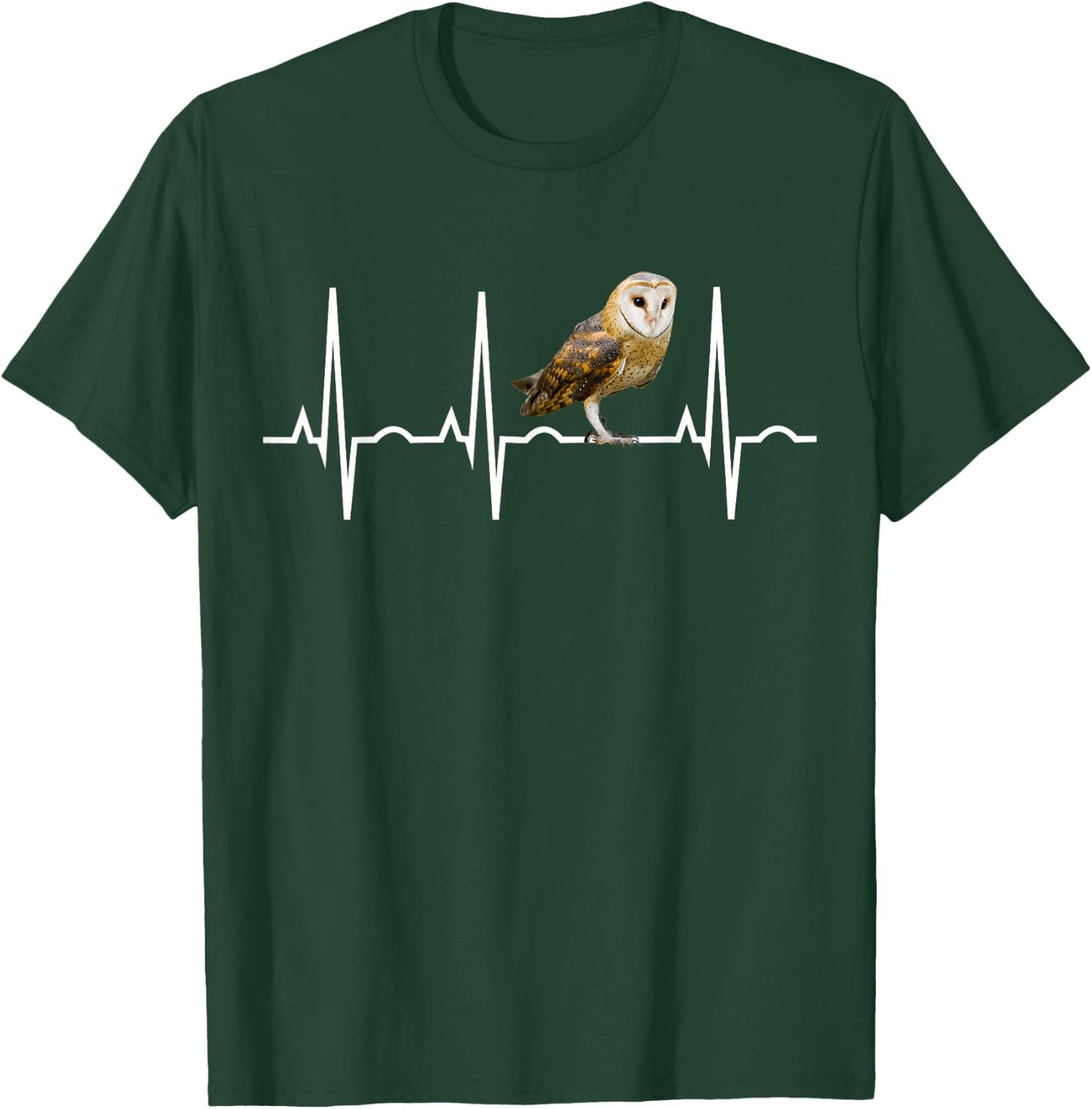 Barn Owl Shirt - Bird of Prey Heartbeat for Birders T-Shirt - T-Shirt | Forest