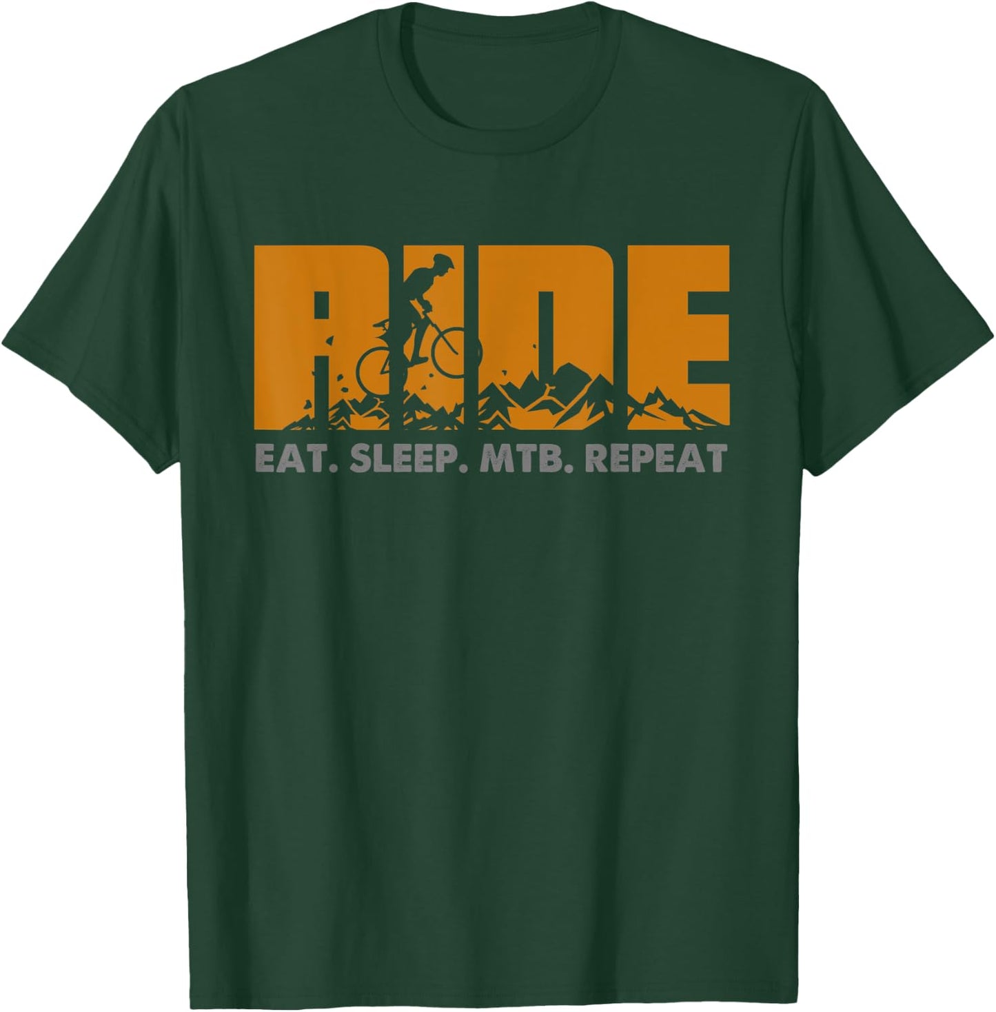 Mountain Bike Eat Sleep MTB Repeat Ride T-Shirt - T-Shirt | Forest