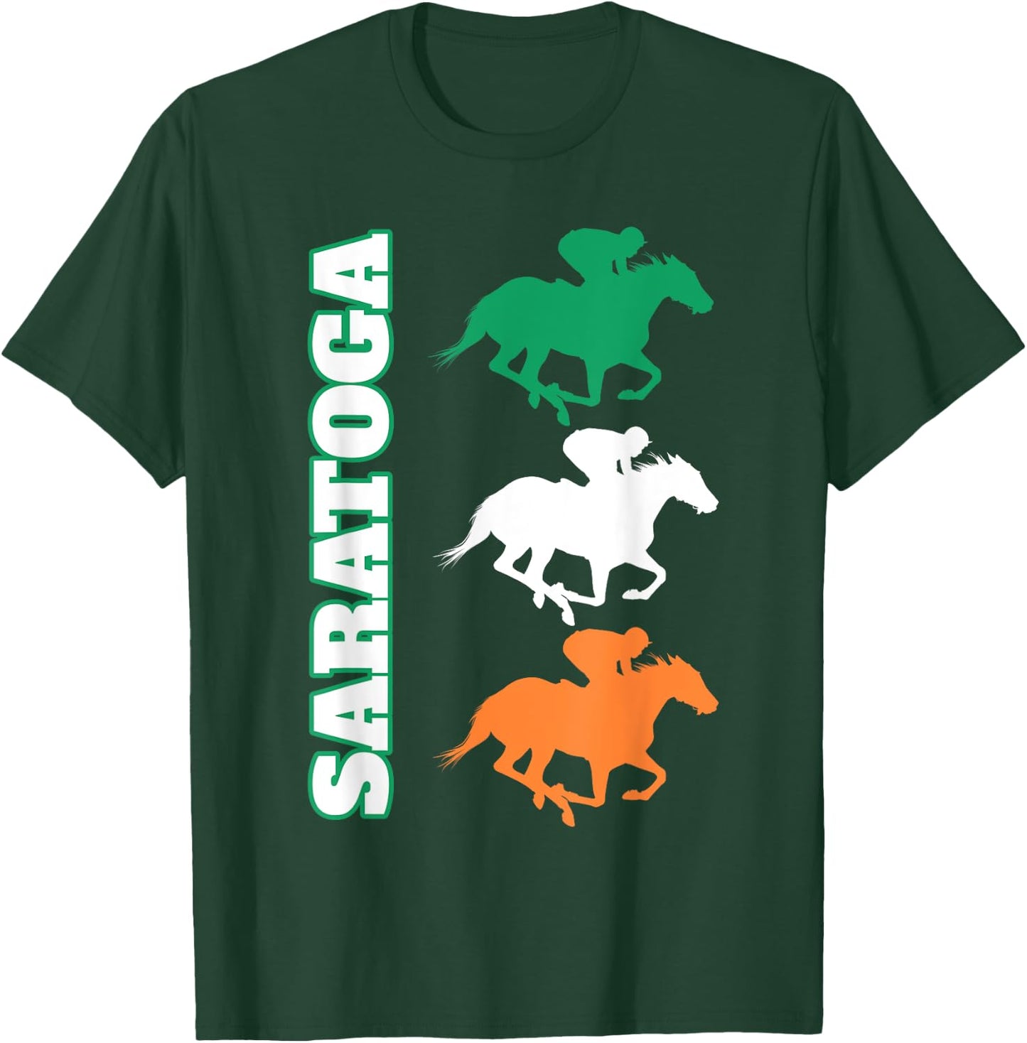 Saratoga Springs Upstate New York Horse Racing T-Shirt - T-Shirt | Forest