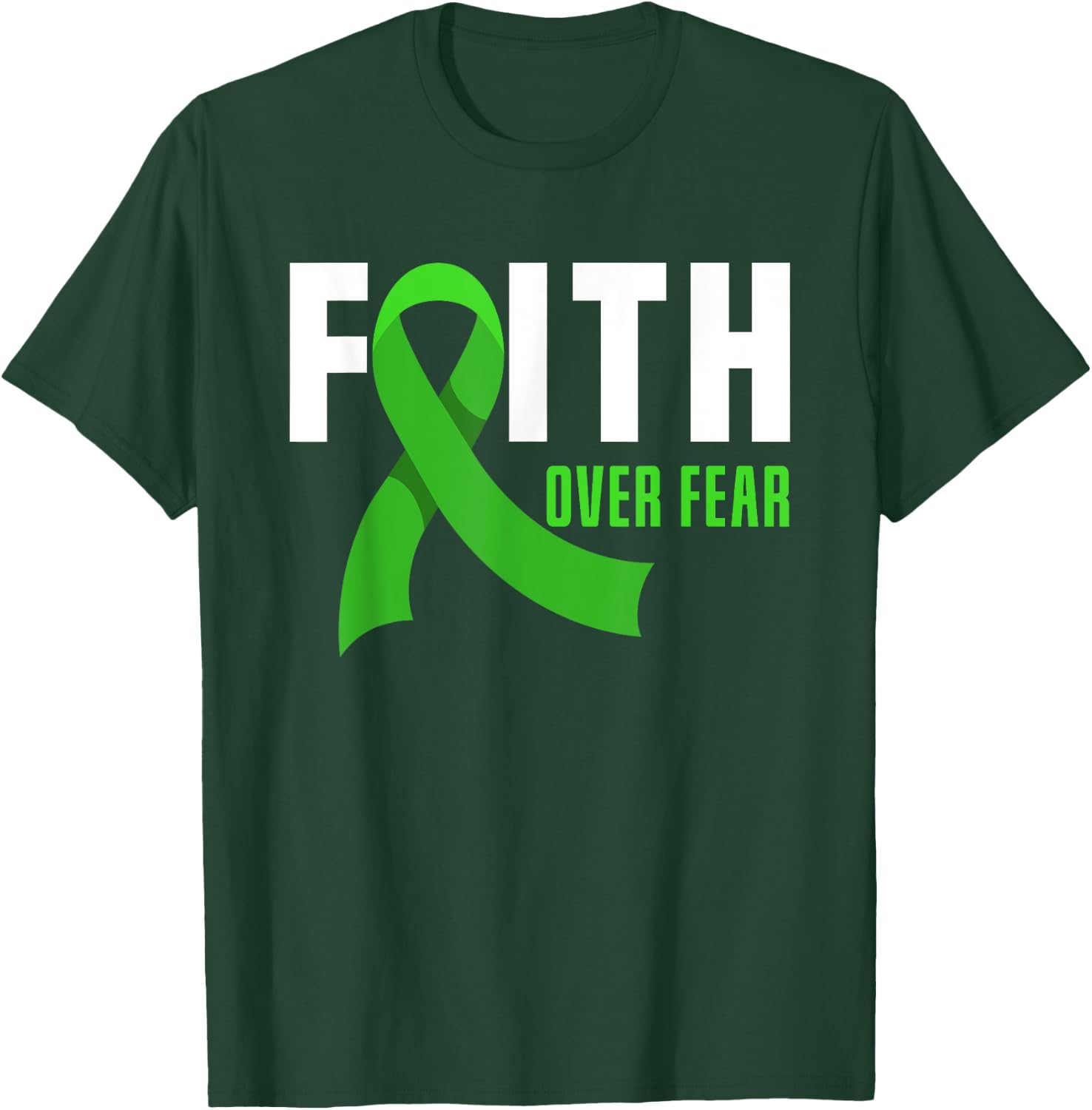 Faith God Fear Traumatic Brain Injury Awareness TBI Warrior T-Shirt - T-Shirt | Forest