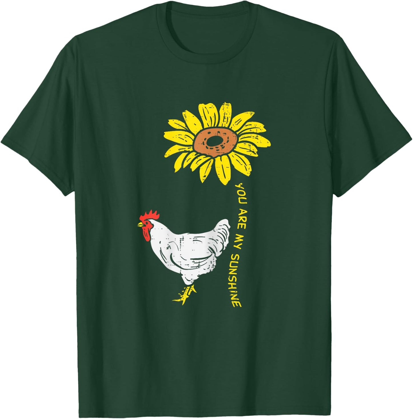 Sunshine Sunflower Chicken Farm Animal Farming Farmer Gift T-Shirt - T-Shirt | Forest