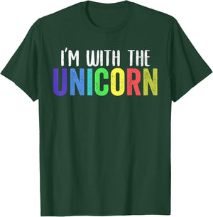 Halloween Costume for Parents Daughter I'm With The Unicorn T-Shirt - T-Shirt | Forest