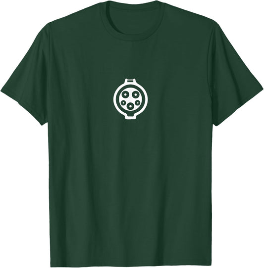 J1772 Plug Graphic Electric Vehicle Addict Zero Emission T-Shirt - T-Shirt | Forest