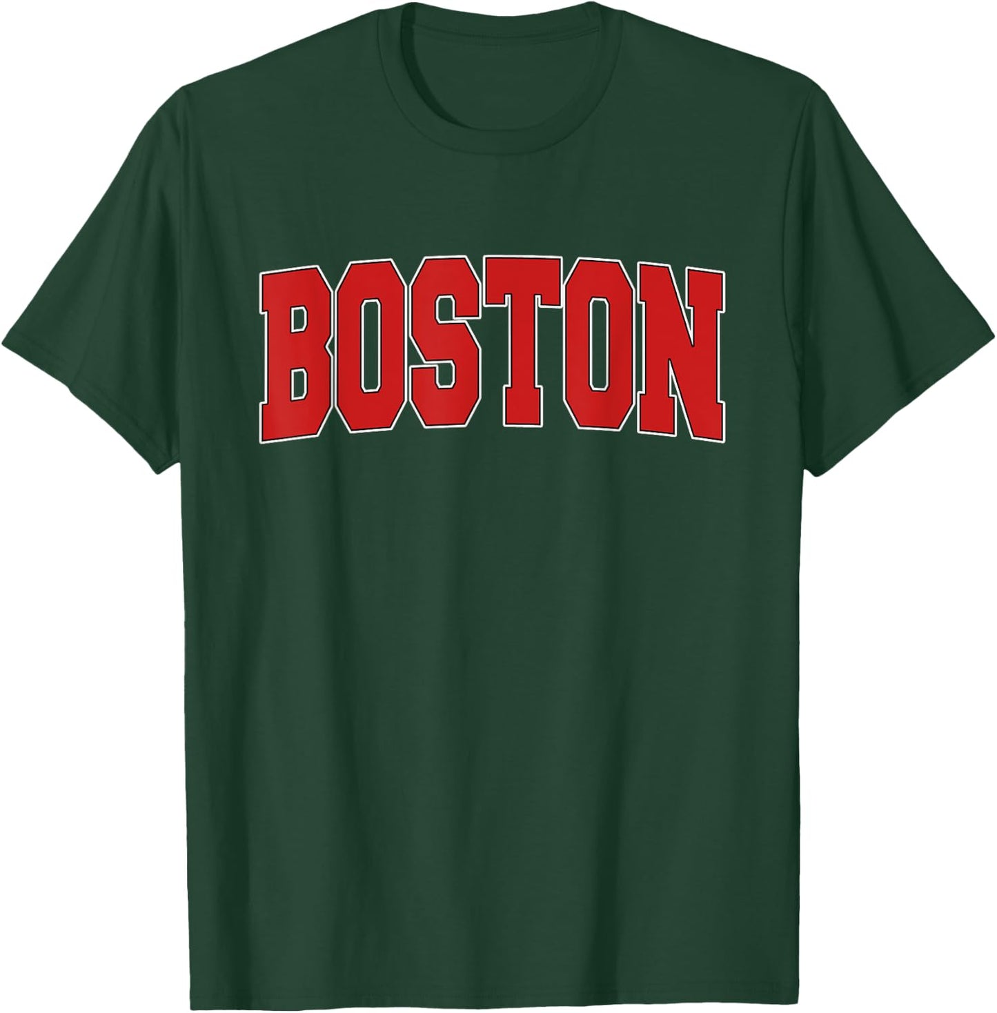 BOSTON MA MASSACHUSETTS Varsity Style USA Vintage Sports T-Shirt - T-Shirt | Forest