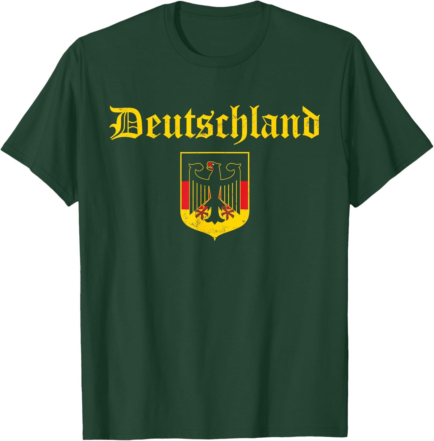 Deutschland Germany Flag Coat Of Arms Eagle Banner Vintage T-Shirt - T-Shirt | Forest