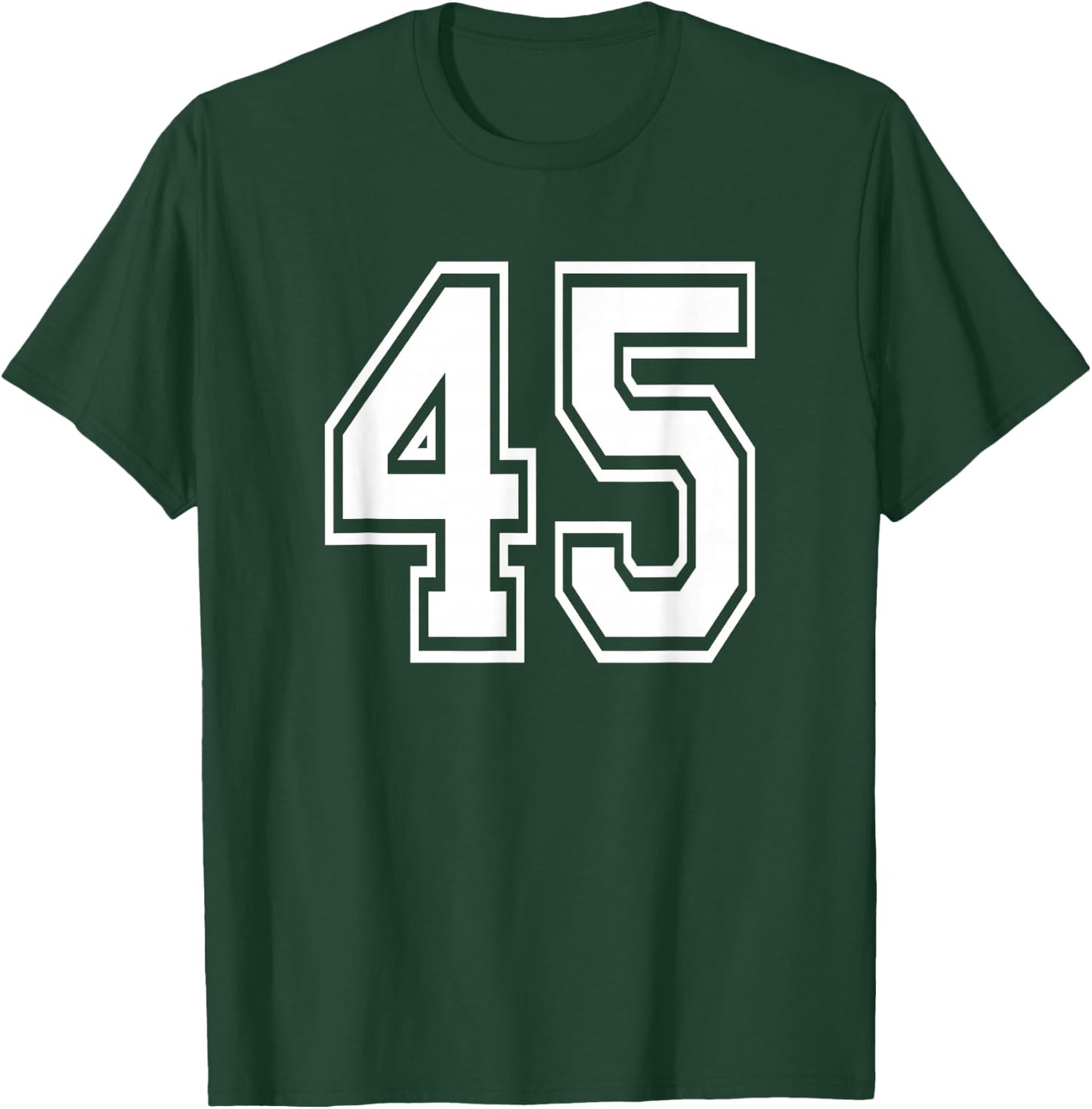 Number 45 45th Birthday Gift Player Team Numbered Jersey T-Shirt - T-Shirt | Forest