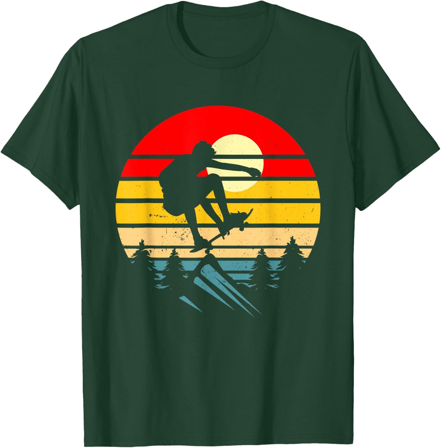 Skateboarder Retro Skateboard Vintage Skateboarding Skater T-Shirt - T-Shirt | Forest