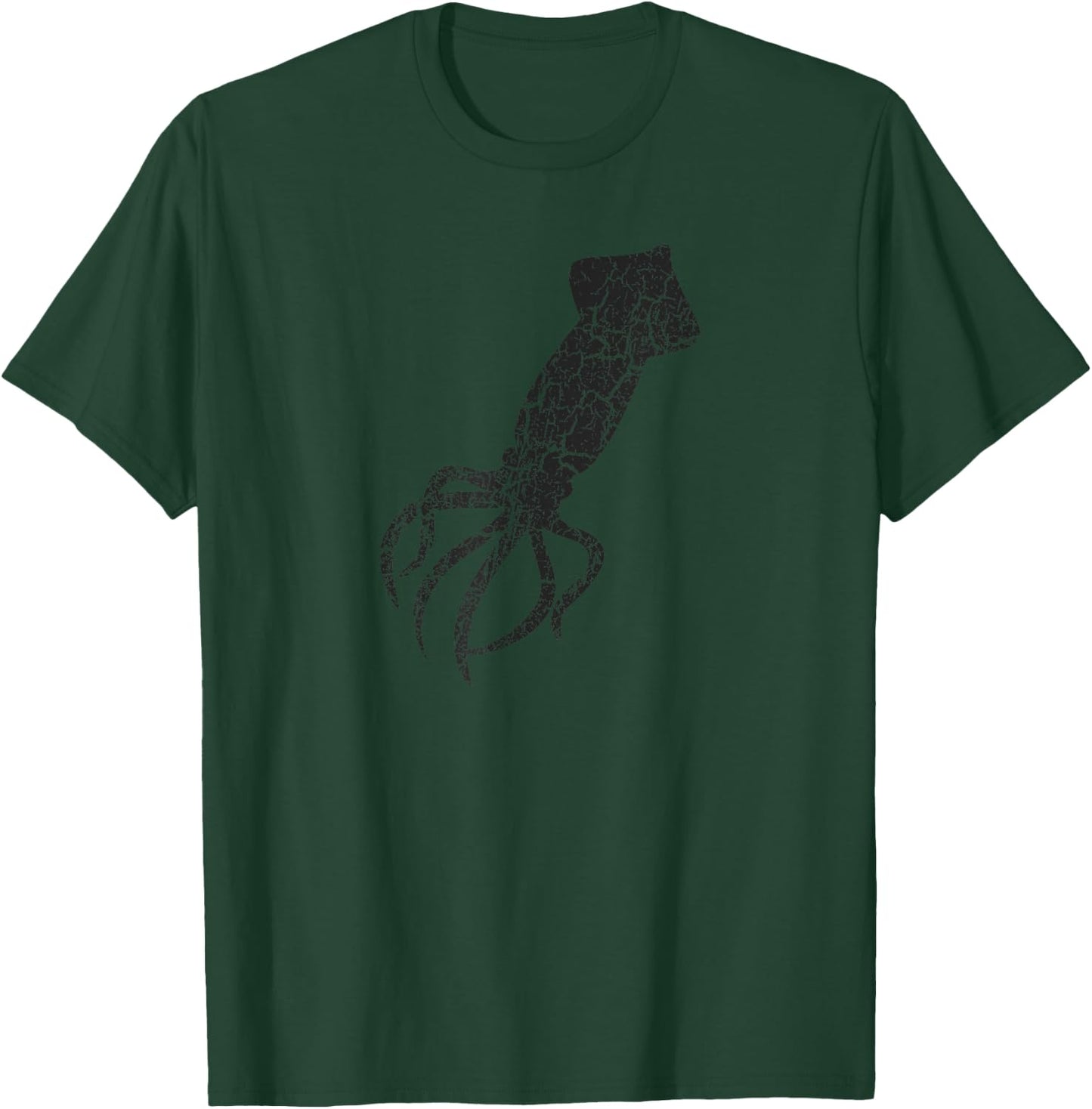 Squid Distressed Print - Vintage Squid T-Shirt - T-Shirt | Forest