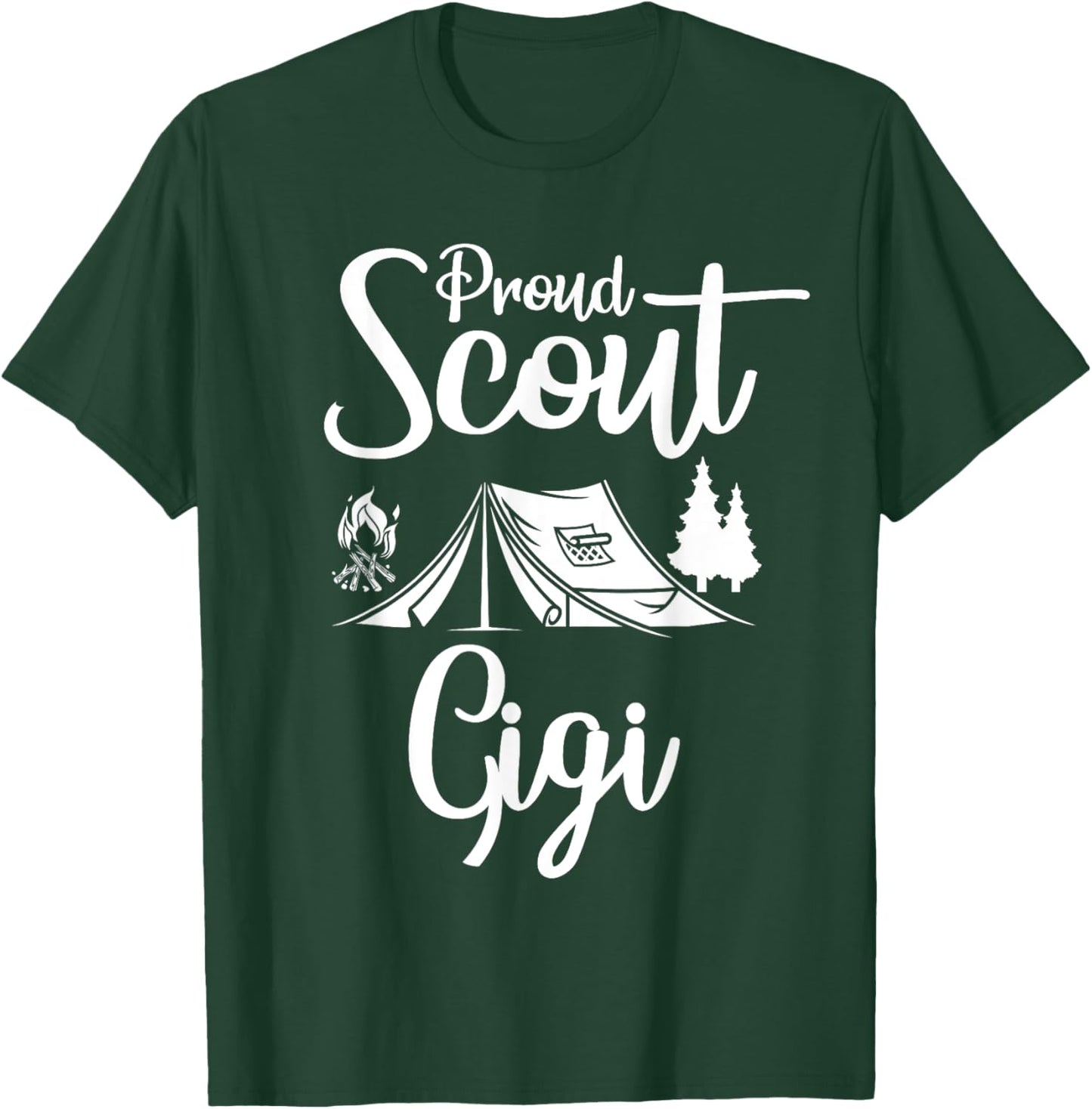 Proud Scout Gigi Camping Scouting Tent Scout Mom Leader T-Shirt - T-Shirt | Forest