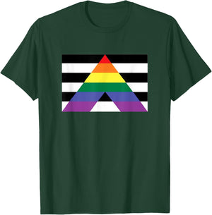 Pride Flag Shirt - Straight Ally Pride Flag T-Shirt - T-Shirt | Forest