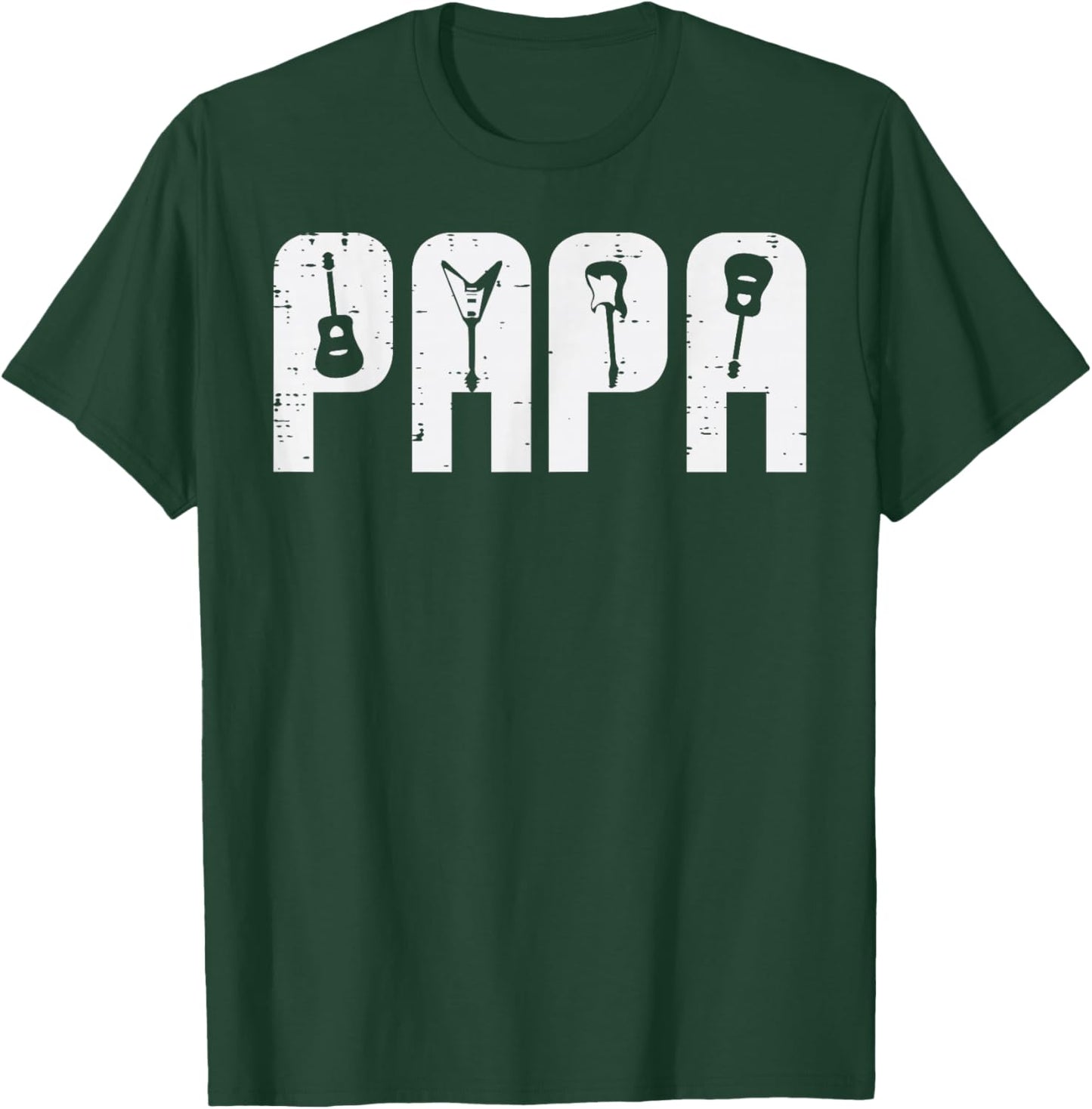 Guitar Shirts Rocker Men Women Boys Kids Gifts Electric Acoustic Bass Dad Daddy Men T-Shirt - T-Shirt | Forest