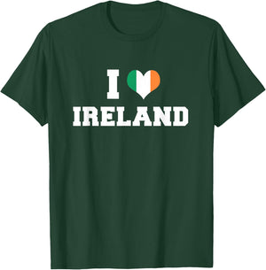 Ireland Patriotic Shirt I Love Ireland Republic Heart Flag T-Shirt - T-Shirt | Forest