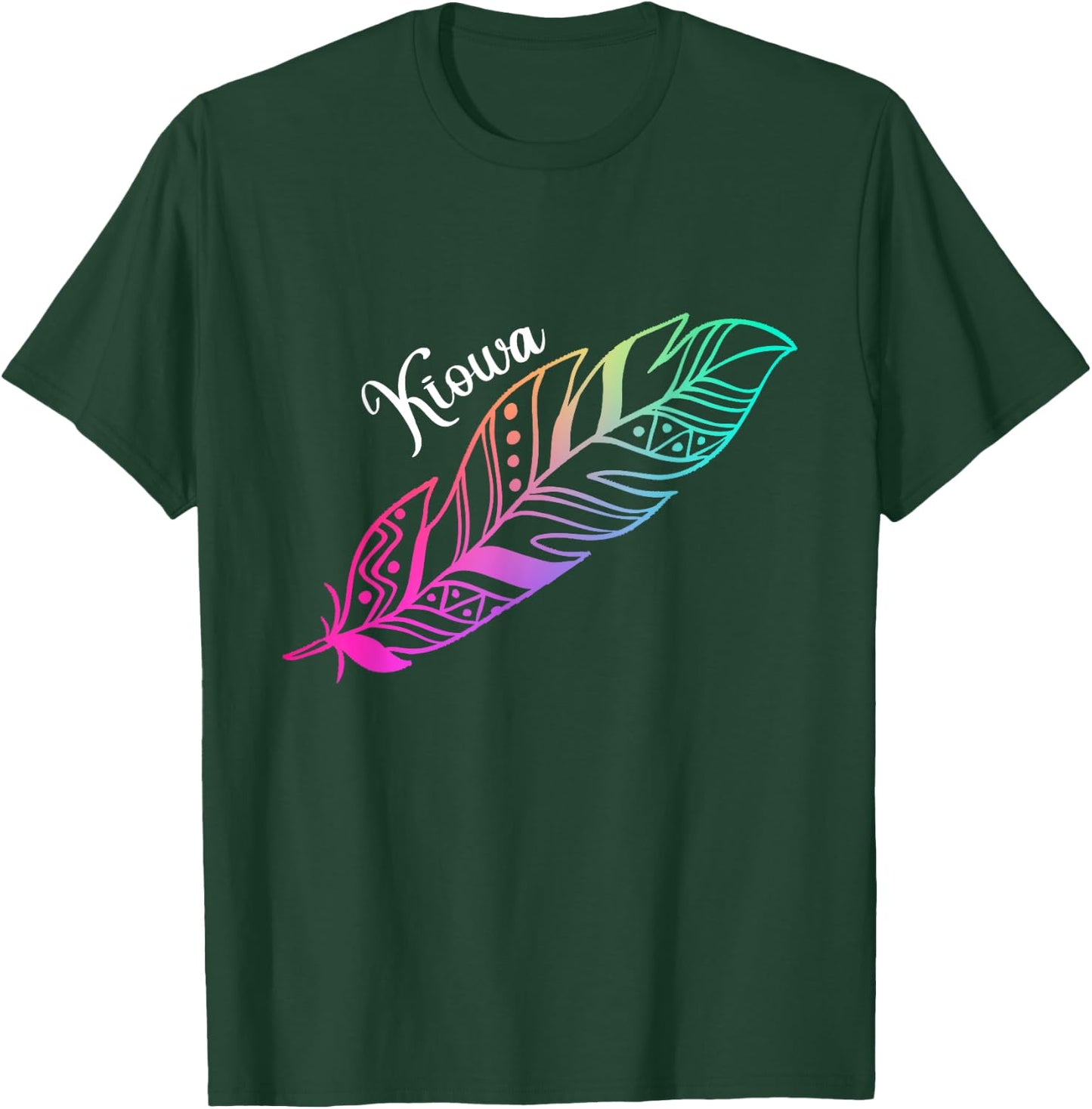 Indigenous Feather Native American Kiowa Tribe T-Shirt - T-Shirt | Forest