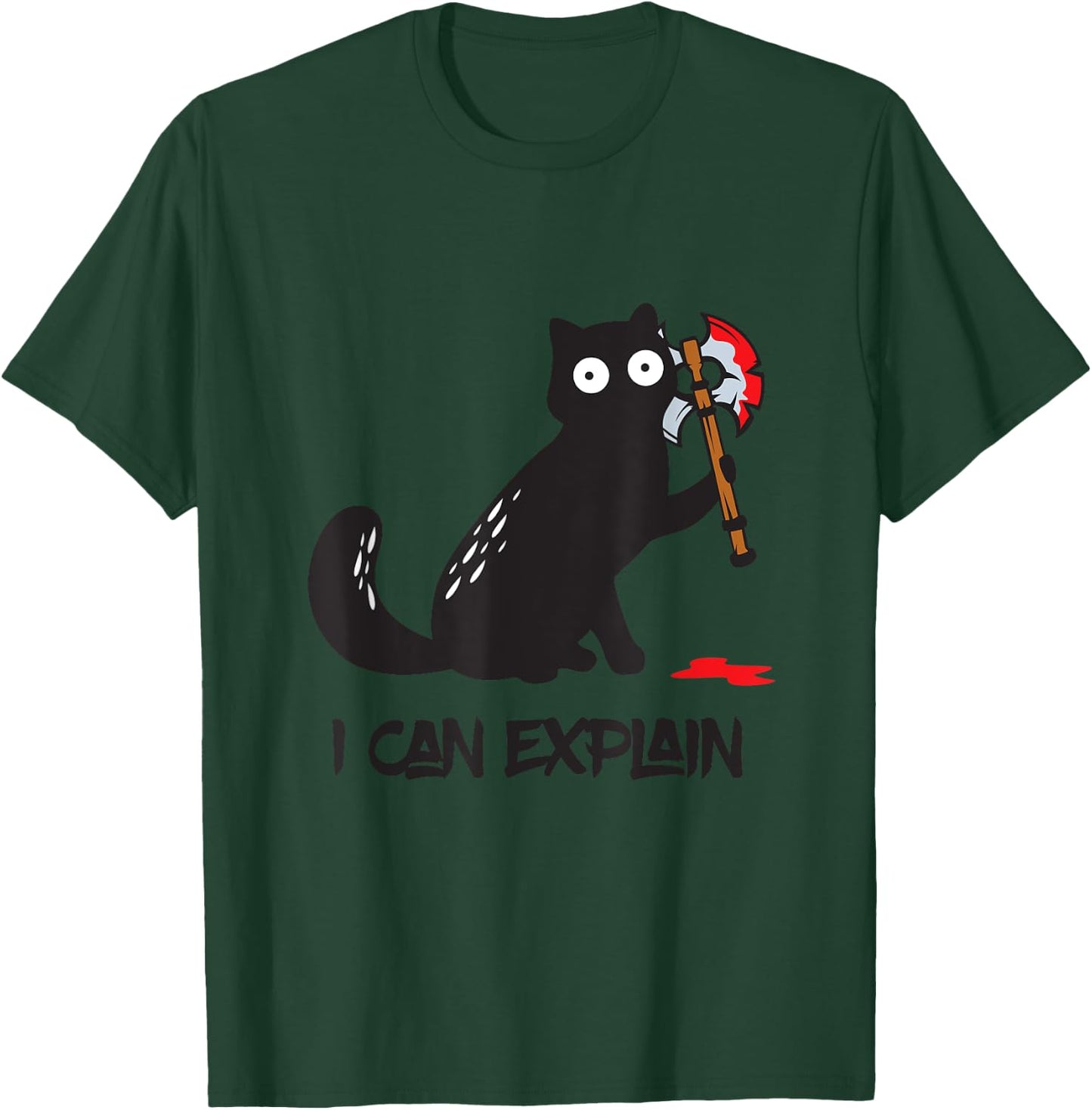 Funny killer cat with axe in the hand innocence in person T-Shirt - T-Shirt | Forest