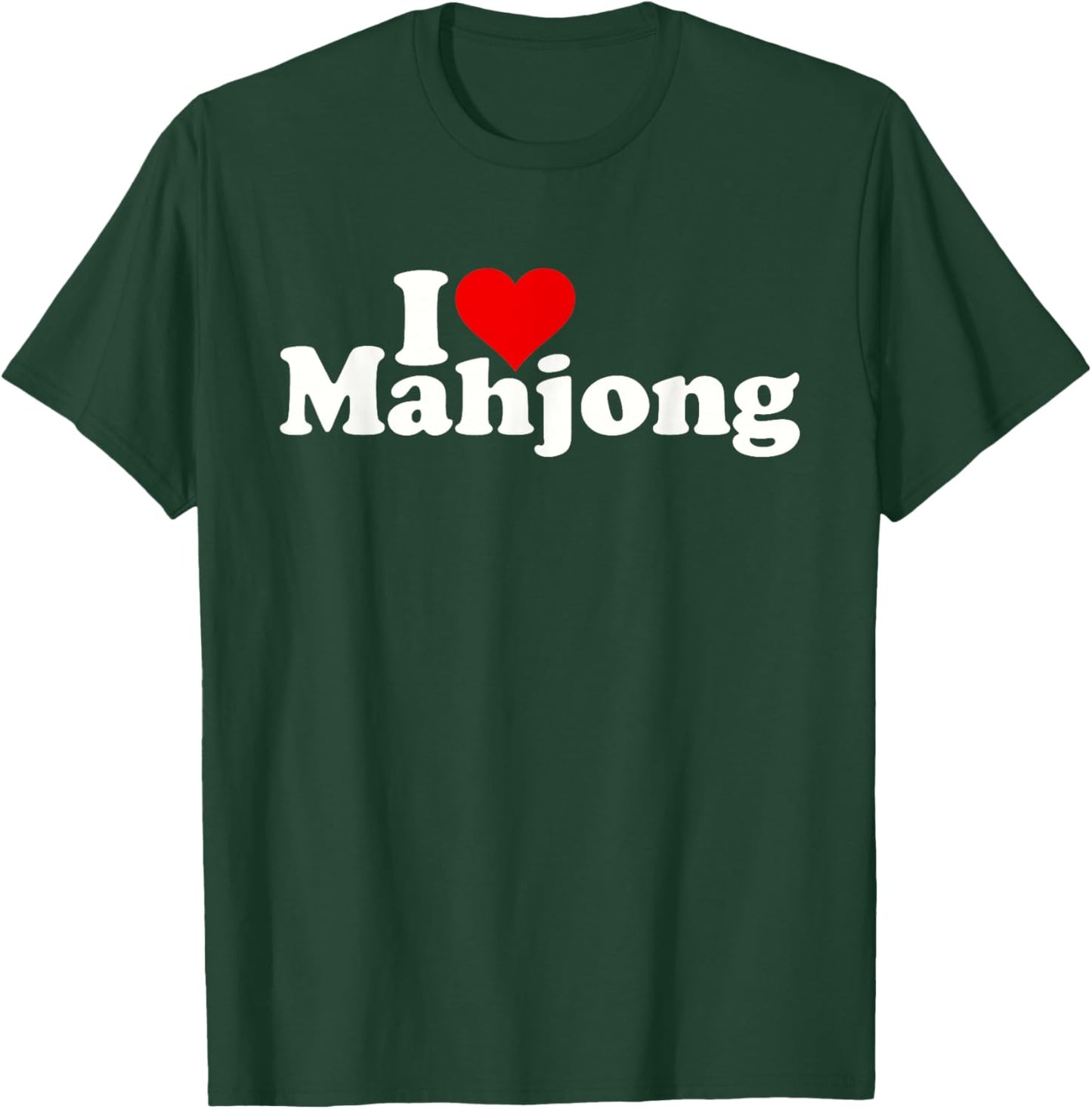 I Love Heart Mahjong Mah-jongg T-Shirt - T-Shirt | Forest