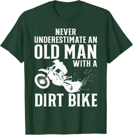 Funny Dirt Bike Art For Dirtbike Lover Men Grandpa Motorbike T-Shirt - T-Shirt | Forest