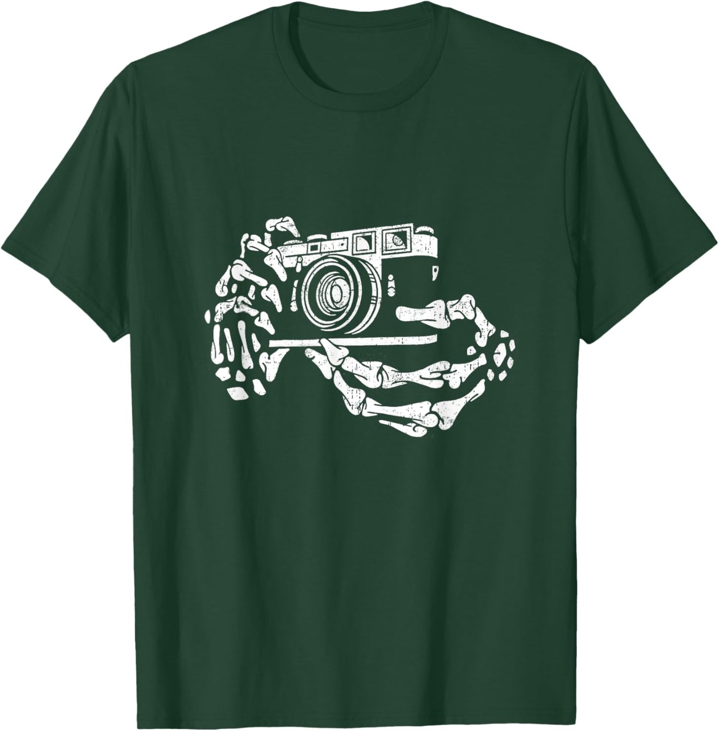 Skeleton Photographer Hand Funny Costume Halloween T-Shirt - T-Shirt | Forest