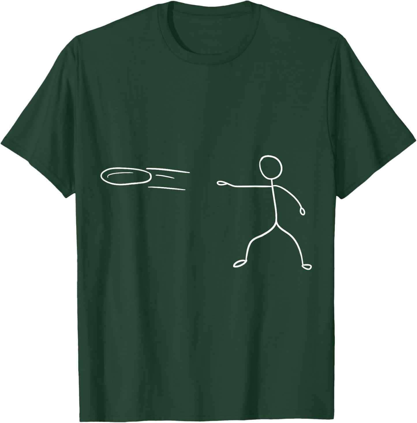 Funny Stickman Disc Golf Player Sports Lover T-Shirt - T-Shirt | Forest