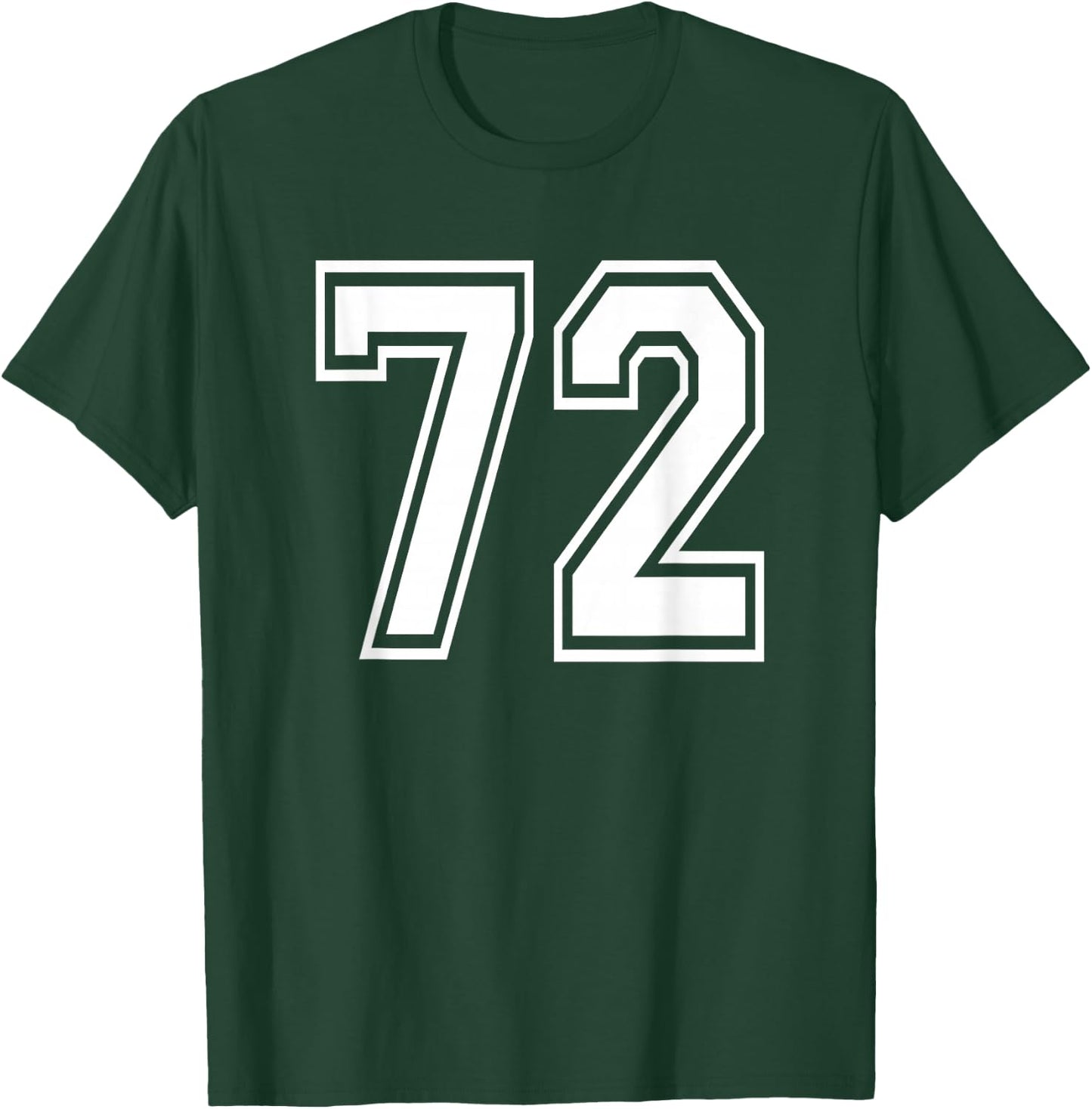 Number 72 Birthday 72nd Sports Player Team Numbered Jersey T-Shirt - T-Shirt | Forest