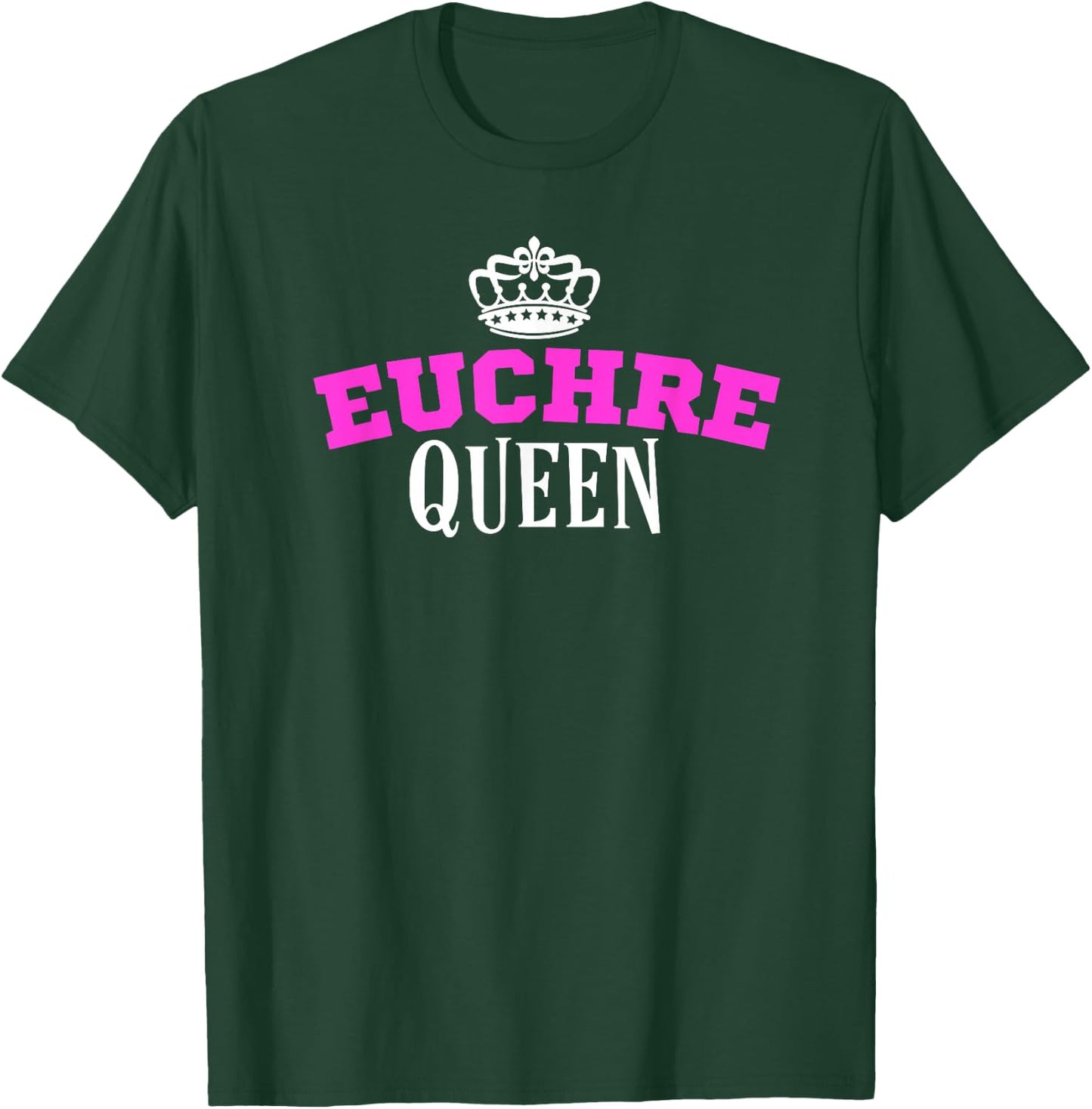 Euchre Card Game Queen Mom Gift Aunt Hearts Clubs T-Shirt - T-Shirt | Forest
