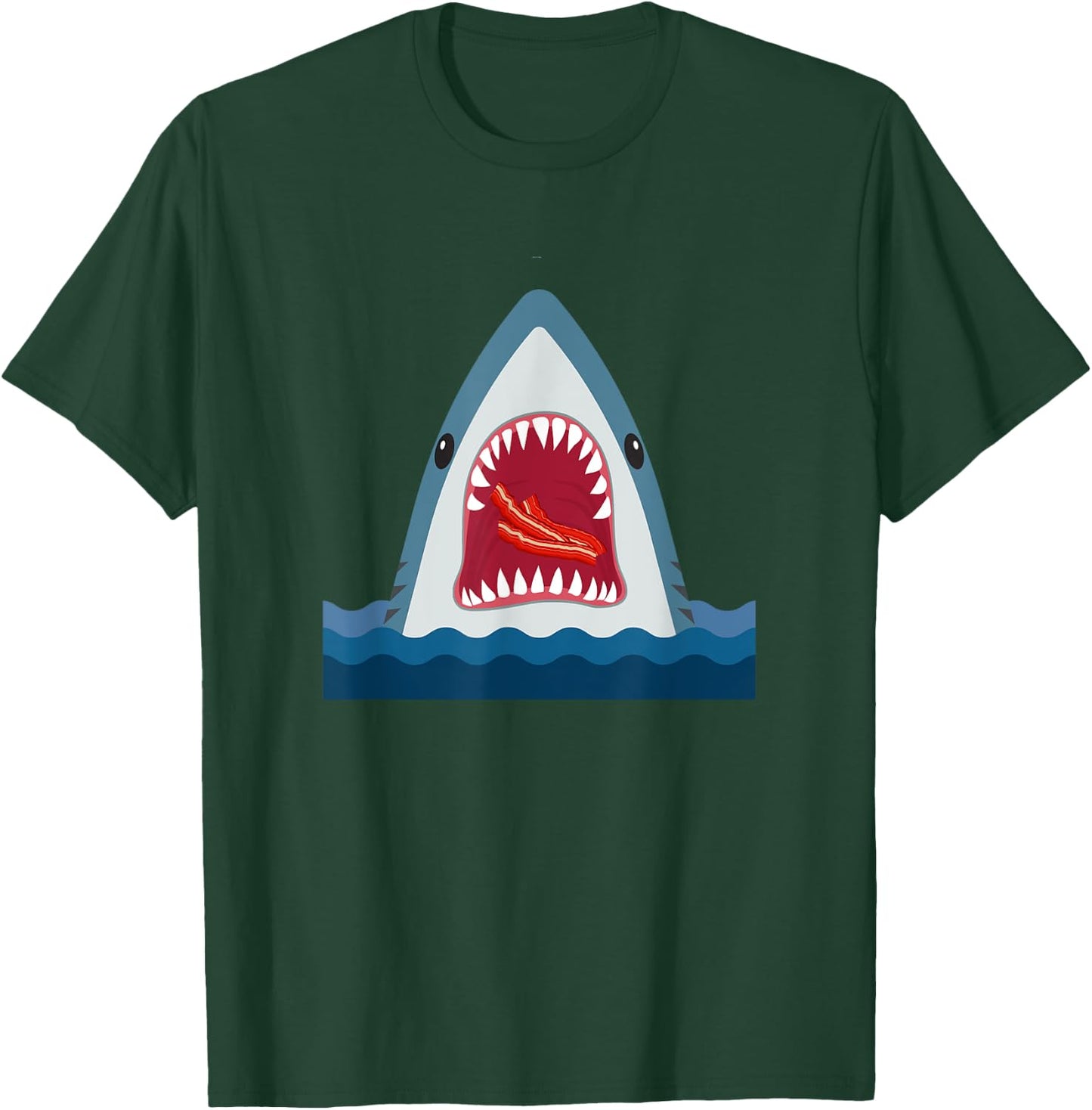 Shark Design Shark Food Bacon Food Lover Gift T-Shirt - T-Shirt | Forest