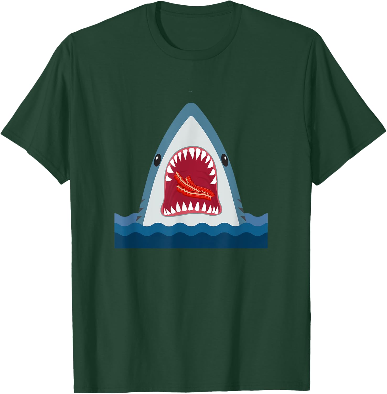 Shark Design Shark Food Bacon Food Lover Gift T-Shirt - T-Shirt | Forest