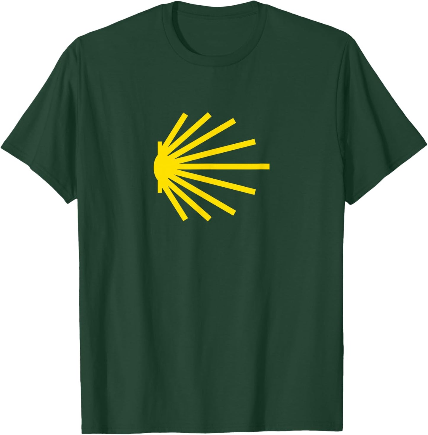 Camino de Santiago Yellow Scallop Shell Trail Symbol T-Shirt - T-Shirt | Forest