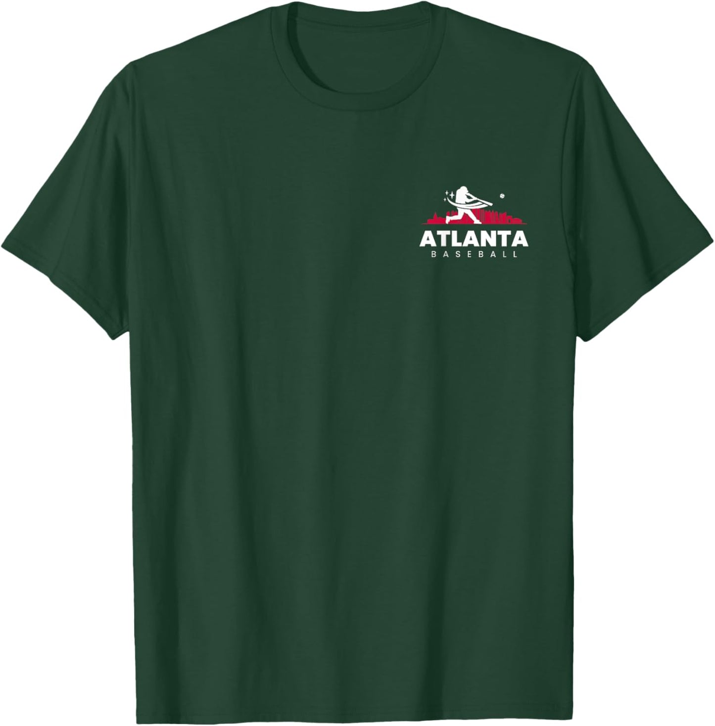 Atlanta Baseball Vintage Minimalist Retro Baseball Lover T-Shirt - T-Shirt | Forest