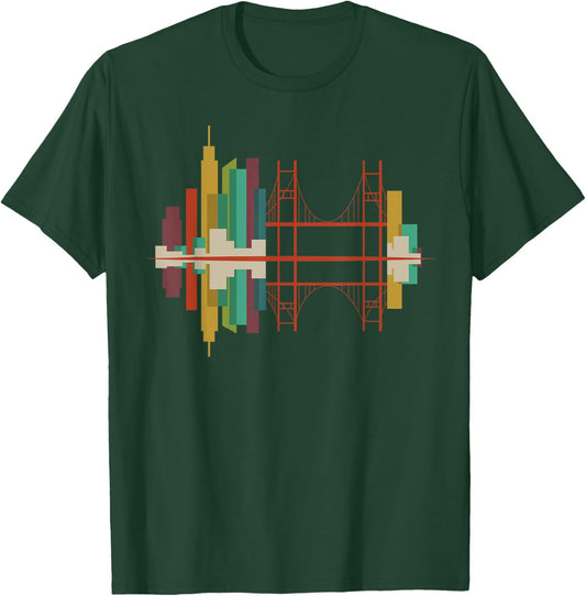 San Francisco Skyline Abstract SF Skyline t Shirt T-Shirt - T-Shirt | Forest