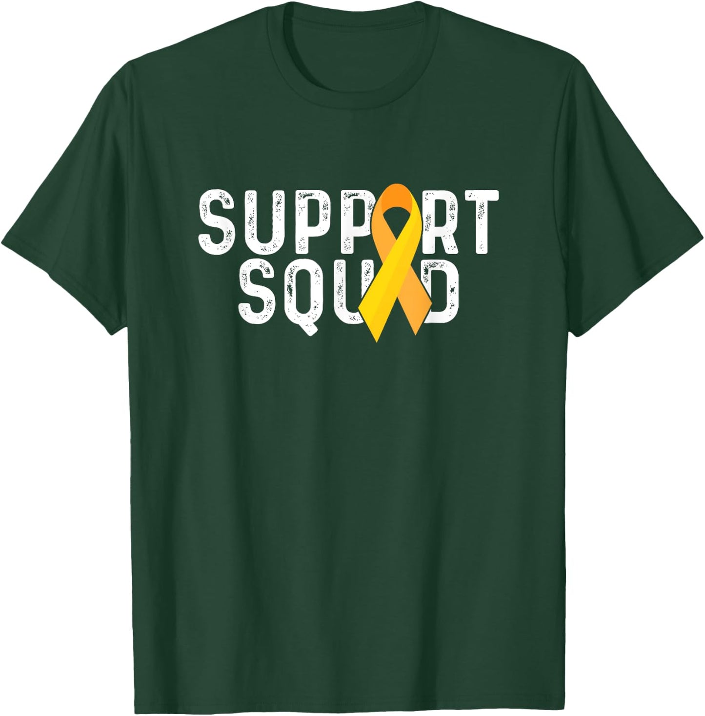 Support Squad | Yellow Ribbon | Childhood Cancer Awareness T-Shirt - T-Shirt | Forest